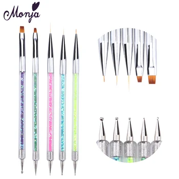 

Monja Double End 5pcs/set Nail Art Acrylic Flower Design Painting Drawing Liner Brushes Dotting Pen Manicure Tools