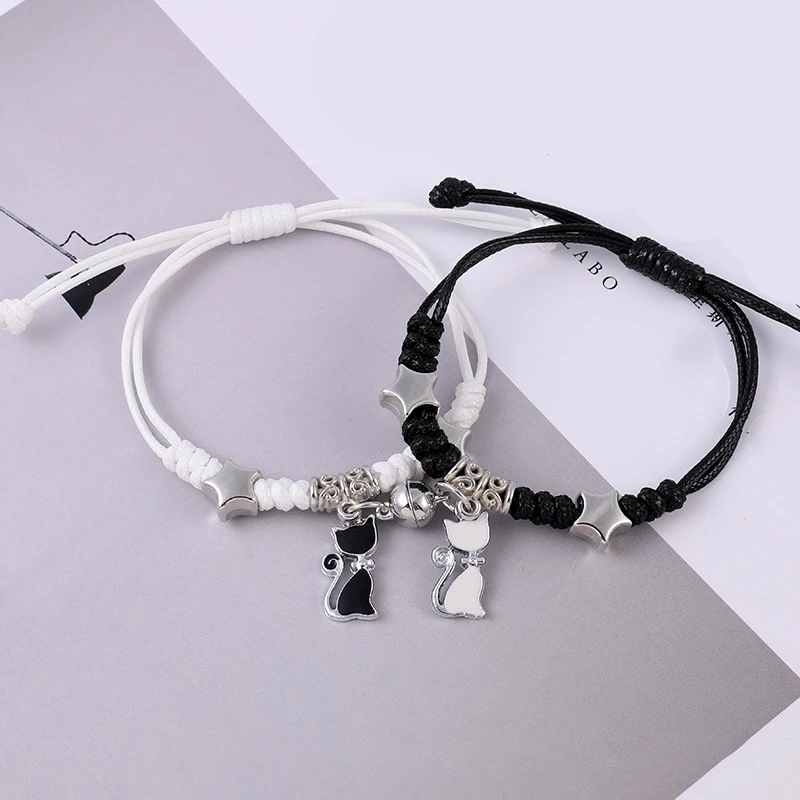 2Pcs/set Couple Bracelet For Women magnetic attraction ball Heart Key Lock Link Jewelry bracelet jewelry