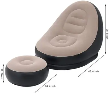 

Inflatable Leisure Bean Bag Sofa Lazy Couch Bag Chair Outdoor Folding Lounger Bed Puff up Seat pouf bag Tatami With Footstool
