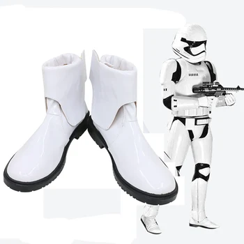 

New Star War 7 The Force Awakens white soldier stormtrooper cosplay shoes Anime Boots Tailor-Made