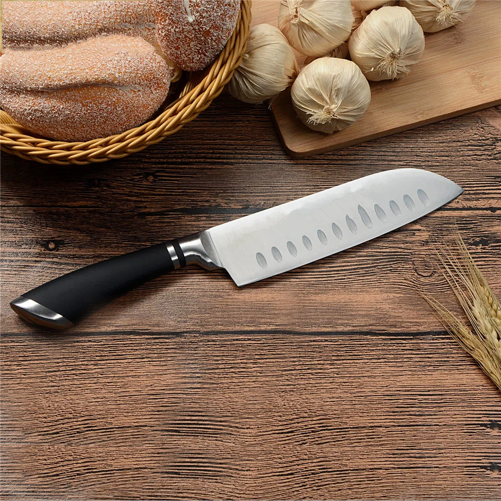 Кухонный нож Santoku, инструменты для приготовления пищи, Высококачественный нож из нержавеющей стали, 7 дюймов, японский кухонный нож, острый лососевый мелкий нож