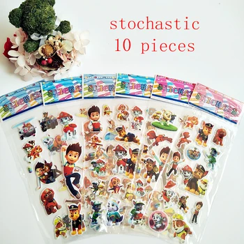 

10pcs/set PAW Patrol Toy Stickers 3D Children's Cartoon Bubble Paste Thicken The Reward StickersFor Kindergarten Babies Gifts