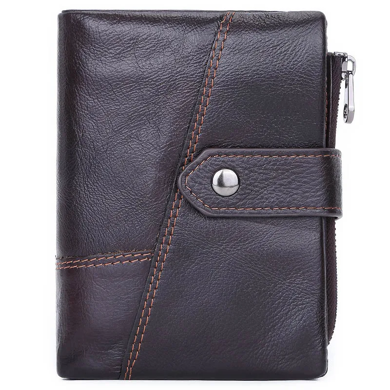 

Men's leather short wallet head layer oil wax removable vertical 70% discount zero wallet retro wallet