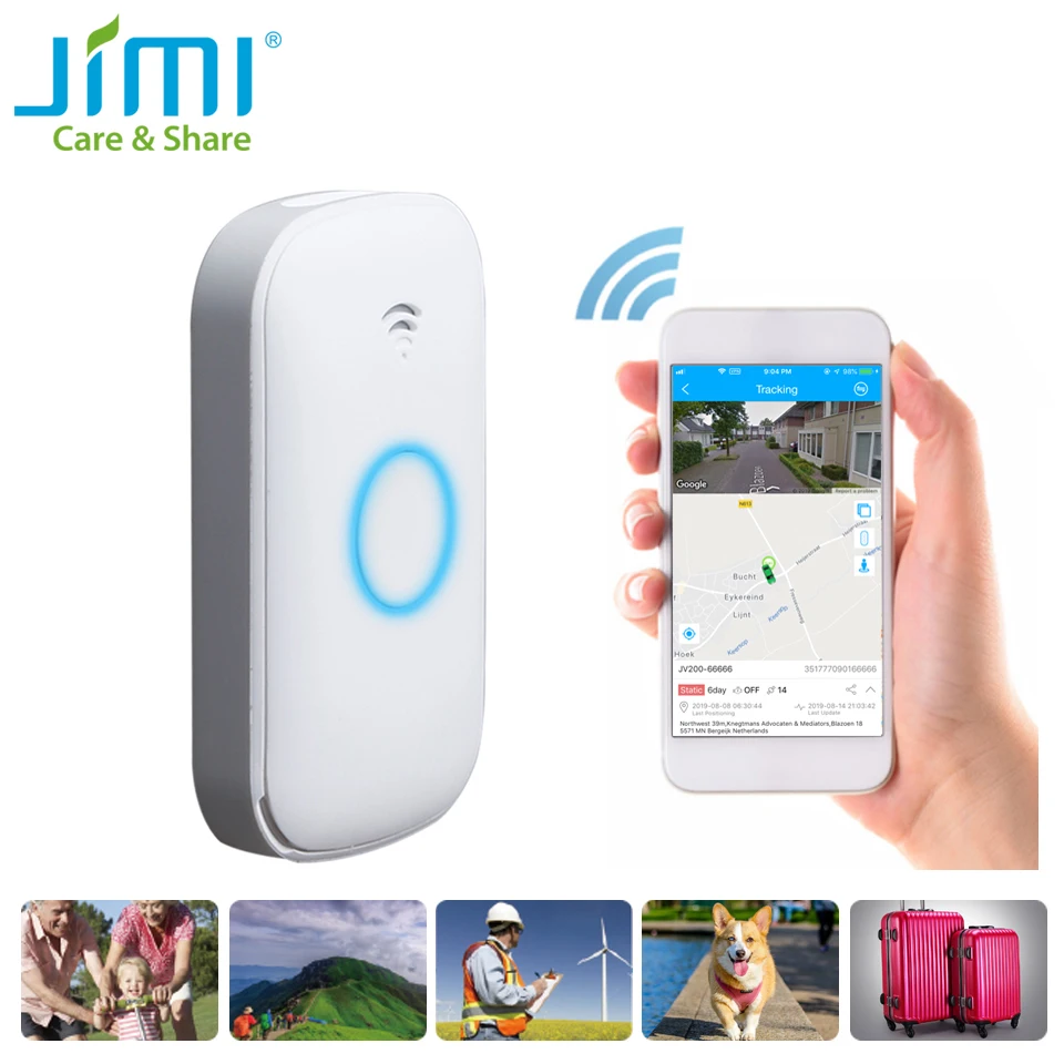 Мини GPS трекер JIMI Q2 локатор с приложением функция защиты от потери записывающий
