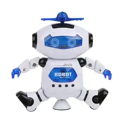 Робот игрушка электрический танцующий красочный Поющий вращающийся космический воин светящийся робот игрушка 360 градусов бесплатная