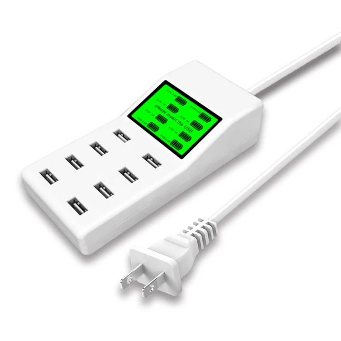 40 Вт 8A USB Зарядное устройство 8-портовый usb-хаб зарядные станции с ЖК-дисплей Дисплей PUO88