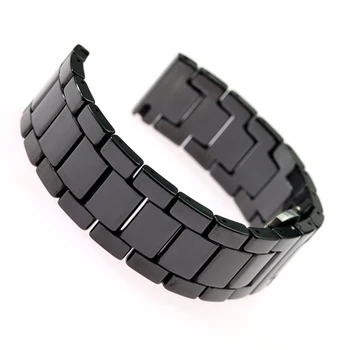 

SOONHUA Universal Replacement Watch Strap Ceramic Straps Metal Folding Clasp Watch Band 20mm/22mm