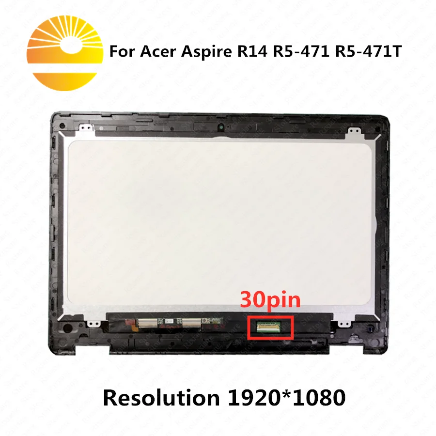 For Acer Aspire R14 R5-471 R5-471T LCD Assembly Laptop Screen with Touch Digitizer screen Panel LP140WF6 SPD1 | Компьютеры и офис