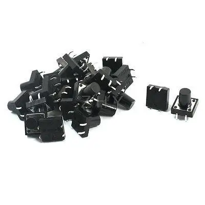 

25Pcs Momentary Tact Tactile Push Button Switch 12x12x12mm 4-pin DIP