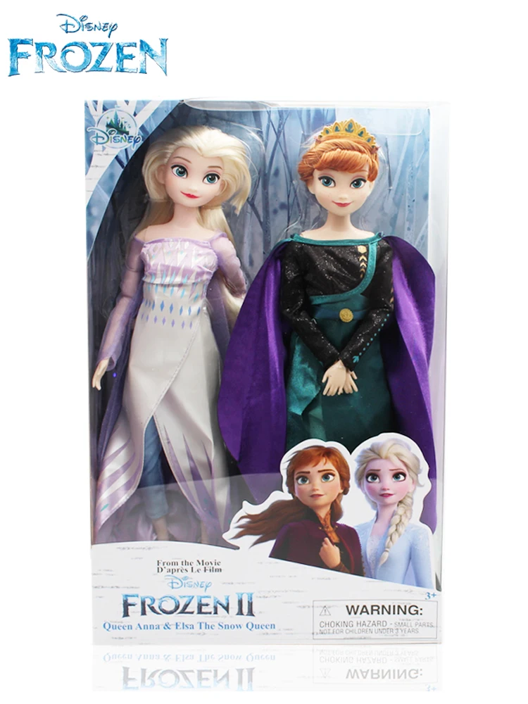 Original-Disney-Store-2pcs-set-Frozen-2-Snow-Queen-Elsa-and-Anna-Classic-princess-Doll-Figure (7)