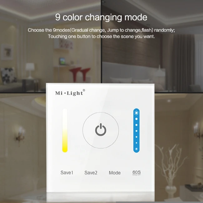 P2 Mi Light Touch Switch Panel LED Dimmer Controller for Strip Lighting