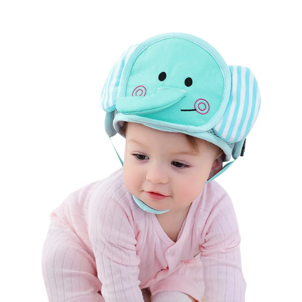 Baby Cartoon Animals Toddler Helmet Hat Safety Protective Helmet Bumper Cap Walking Cap baby Protection Helmet Anti-shock Cap - Цвет: Blue