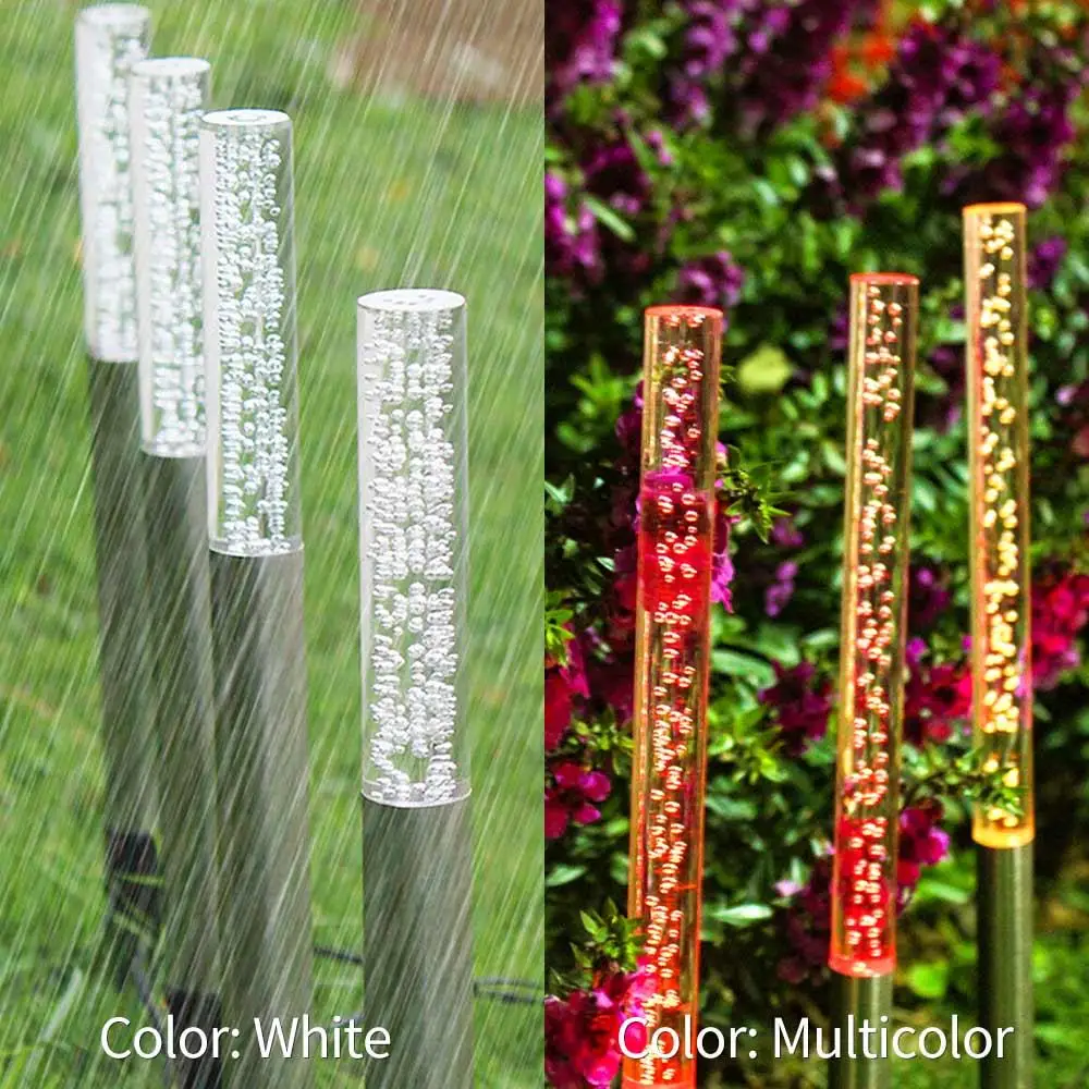 

Solar Powered 5 Stakes Acrylic Bubble Lamp Crystal Rod Light Durable Waterproof Festival Walkway Eco-Friendly Atmosphere Garden