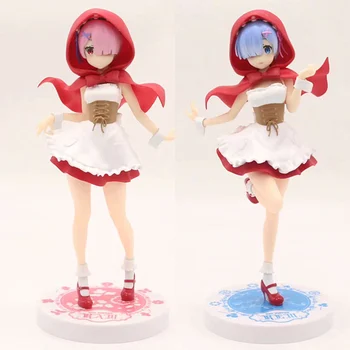 

Japan Anime 20 CM Re: Life in a Different World From Zero Ram Figure red hat Rem Action Figure Collectible Decoration Model Toy