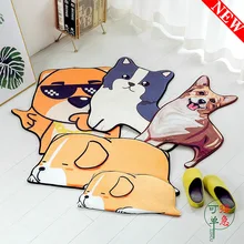 Мультяшный нескользящий прочный коврик для двери, открытый входной коврик для спальни, ванной комнаты, кухни, декоративный внутренний ковер, напольный коврик