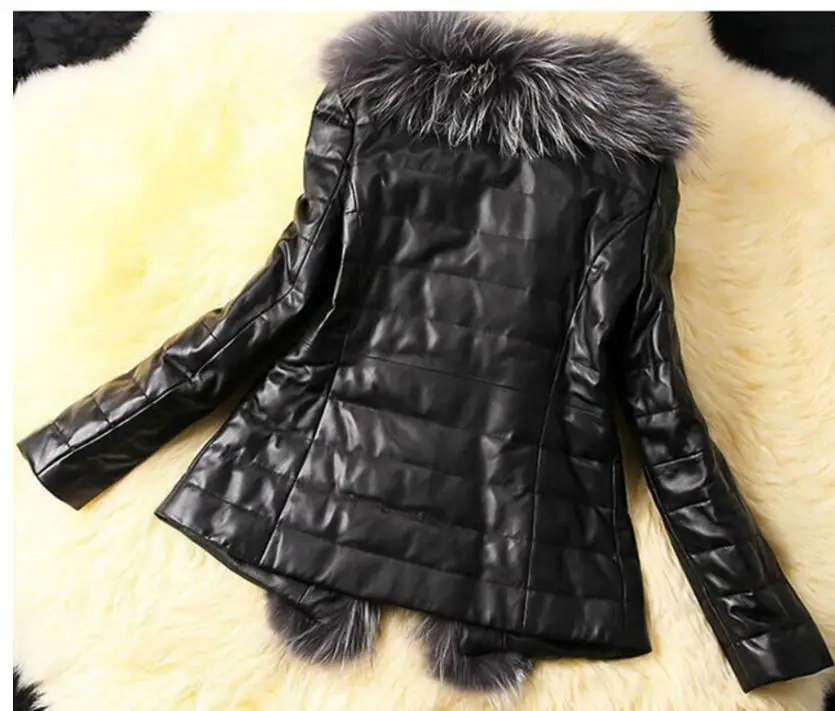 Осенне-зимний стиль из искусственной кожи сшитые Шубы из искусственного лисьего меха размера плюс тонкая верхняя одежда женская верхняя одежда из искусственного меха K536