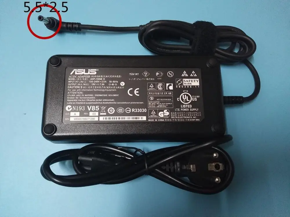 Натуральная ADP 150TB B 19V 7.9A 150 Вт 5 5*2 мм зарядное устройство для ноутбука ASUS VX7 G73S G74 G53S