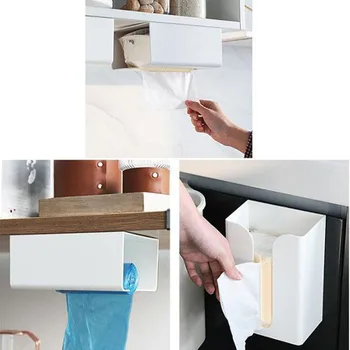 

Waterproof Bathroom Tissue Box Punch-free Wall Mount Toilet Paper Roll Paper Holders Tool Convenient bottom tissues box #40