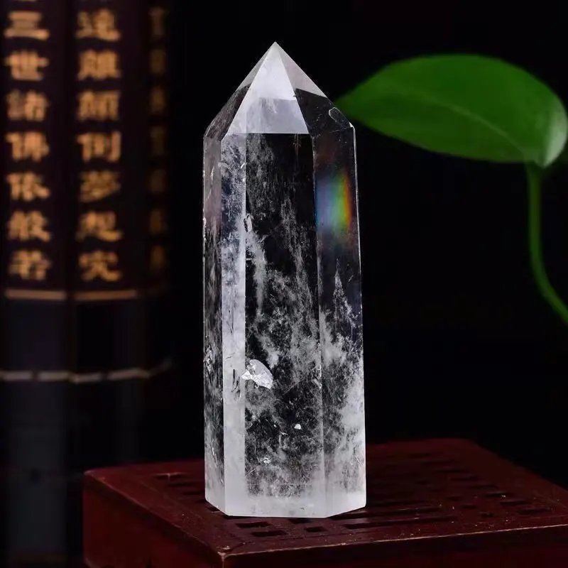 

1pc Natural Crystal Beautiful White Crystal Column Quartz Decoration Hexagon Column Home Office Decoration Healing Reiki Energy