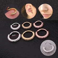 1 шт. Циркон гибкие драгоценный камень кольцо, кольцо для женщин, гибкие бесшовные нос кольцо хирургическая Сталь с украшением в виде кристаллов уха Trague серьги, Надеваемые На Ушной Хрящ Пирсинг