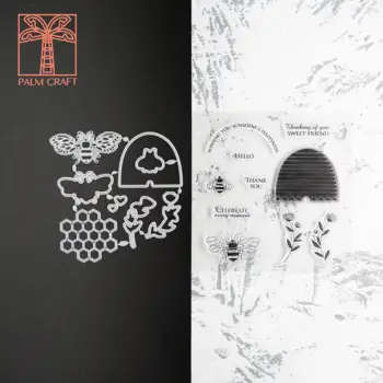 

Honey bee stamps and dies set 2020 clear stamp Scrapbooking & Stamping DIY album rubber metal cutting dies embossing gift card