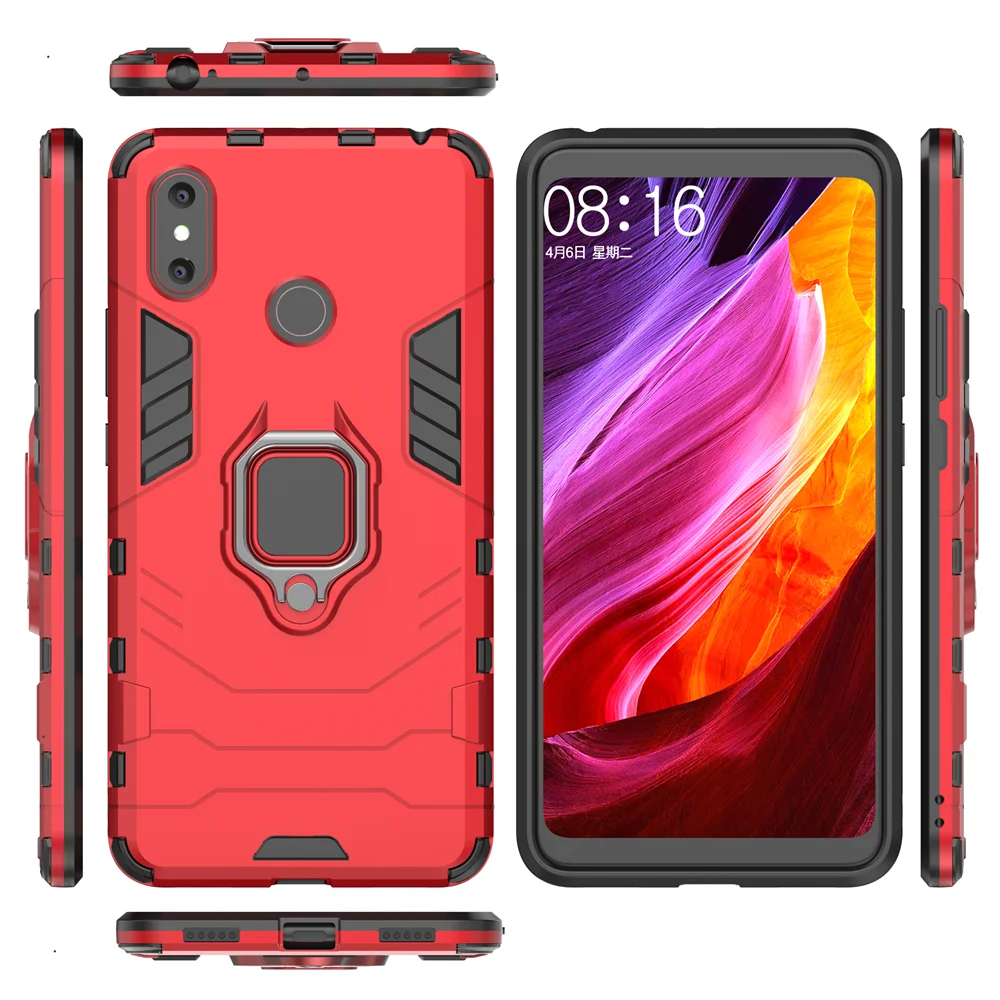 Magnetic Armor Shockproof Finger Ring Phone Holder Case