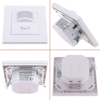 

220-240V AC Wall Mounted 9m Automatic PIR Infrared LED Motion Sensor Switch