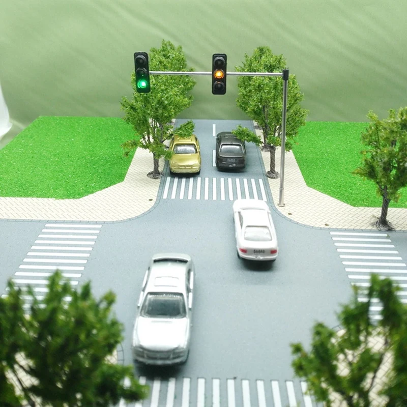 3 Color Traffic Light Signals Ho Oo Scale Model 6Led For Diy Sand Table Crossing Street Construction Model 4