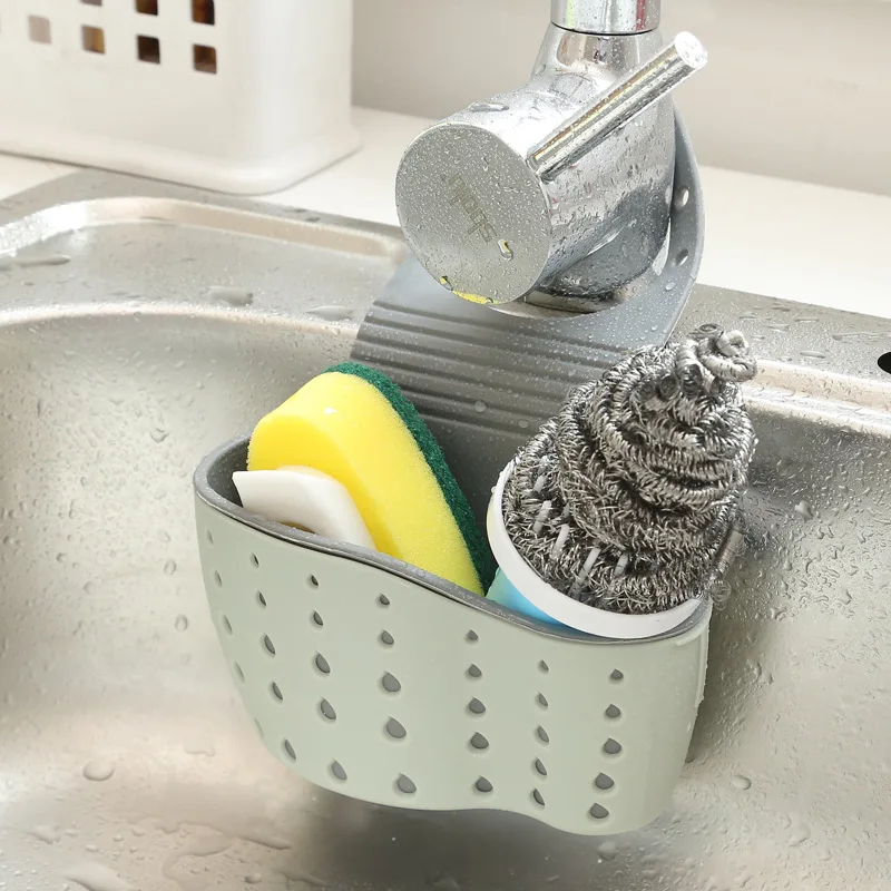 

Kitchenware Creative Sink Drain Basket Hanging Storage Bag Tap Pool Sponge Hanging Basket Storage Shelf Adjustable