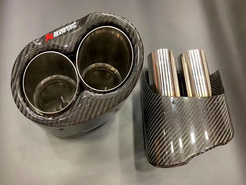 1 Pair Auto modified carbon fiber Exhaust Muffler Diffuser End Pipes Applicable to A u d i S3 S4 S5 S6 S7 RS4 RS5 RS6 RS7