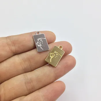 

Eruifa 20pcs10*15mm New arrival Lion Zinc Alloy Rectangle Coin necklace,earring bracelet jewelry DIY handmade 2 colors