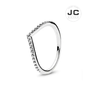 

JC Fashion Charm 925 Sterling Silver Ring Original Copy Ring Ring, Rings For Women Men's Ring Jewelry Gift Shining Wishbone Ring