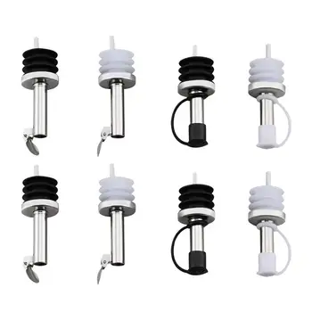 

8pcs Stainless Steel Oil Stopper with Cap Sauce Bottle Nozzle Oil Pourer Mouth Kitchen Accessories