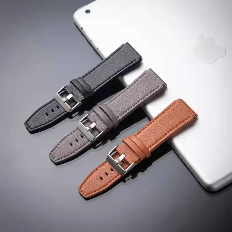 Premium 22mm Leather Strap Band - Sport Edition Original Watchband Replacement Bracelet Correa