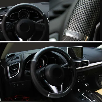 

Auto Steering Wheel Cover Inner Carbon Fiber 38cm 4 Season Accessories
