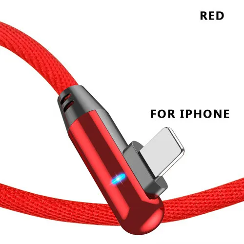 VOXLINK 90 градусов 2.4A USB кабель для iphone X XS XR Быстрая Зарядка Синхронизация данных USB кабель для iphone xs max 8 8Plus 7 6 6s ipad mini - Цвет: Red