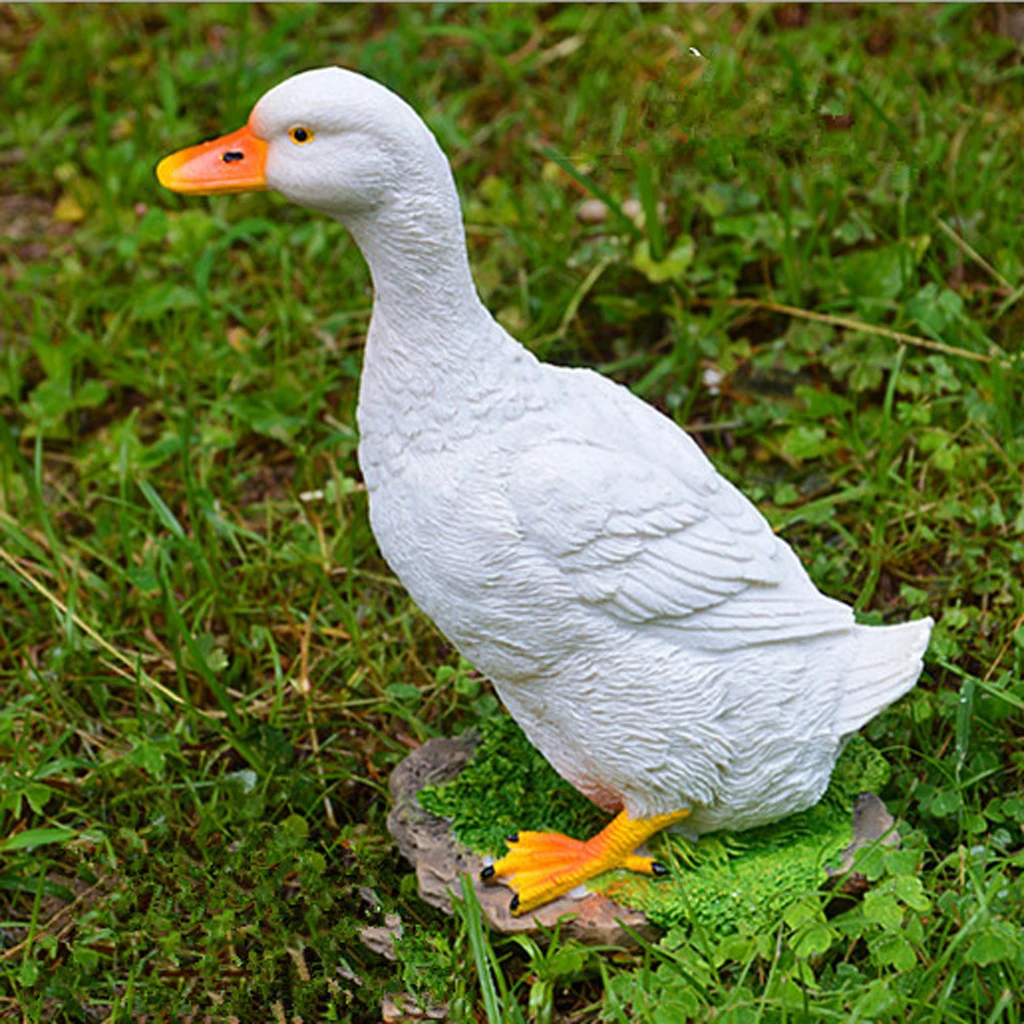 Garden Gift Farm Resin Animal Ornament Pond Water Standing Duck, 4 Types Available