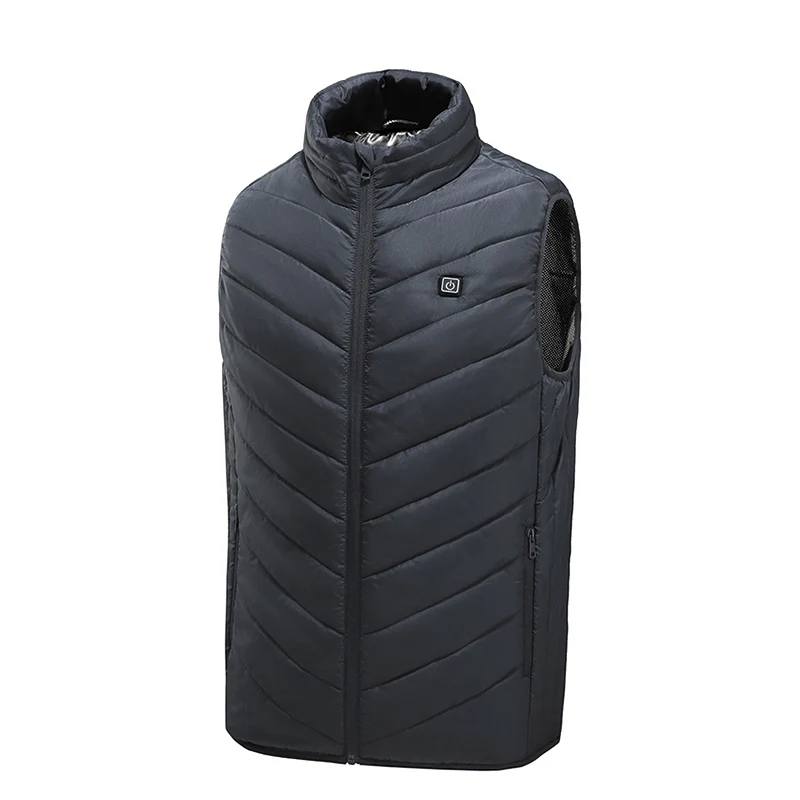 Электрический нагреватель с подогревом жилет одежда куртка USB теплая грелка для тела зимние теплые для мужчин и женщин - Цвет: Черный