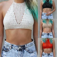 Бикини ручной работы, вязанный крючком Топ, бюстгальтер, Женский сексуальный купальник, топы, Холтер, вязаный купальник, бразильские бикини,, mujer, купальный костюм