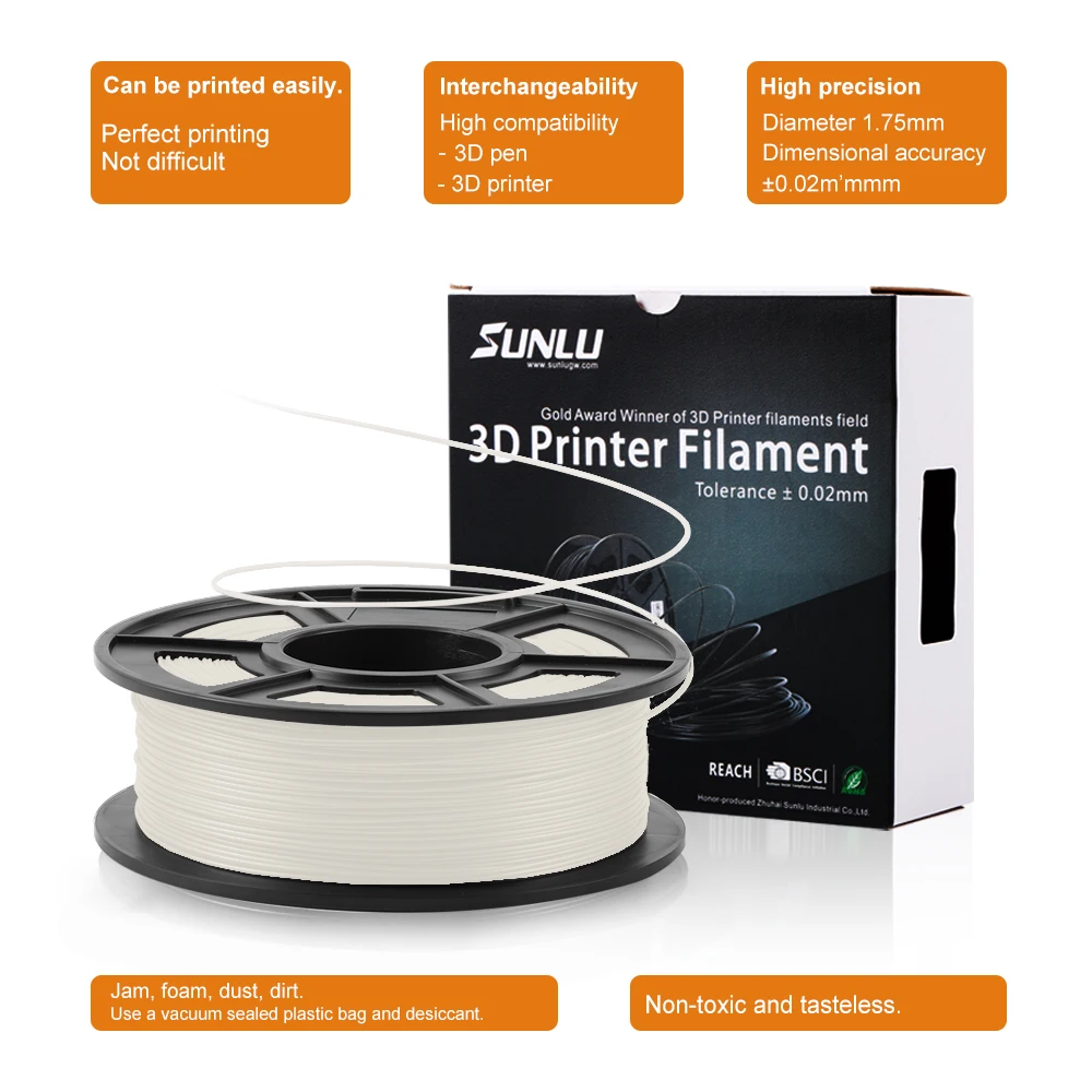 SUNLU PLA PLUS 3d принтер 1,75 мм нить PLA+ 3D печать PLA+ нить 1 кг катушка для 3d принтера s& 3D ручки
