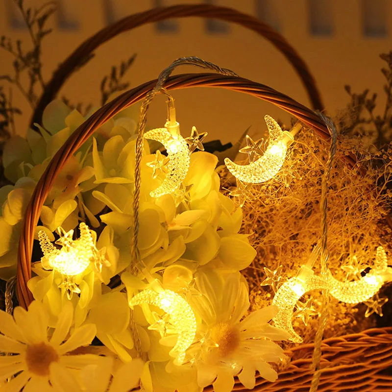 

3M 20LED Star and Moon String Lights Fairy Lights Christmas Garland Battery Operate Twinkle Light Wedding Decoration Lights