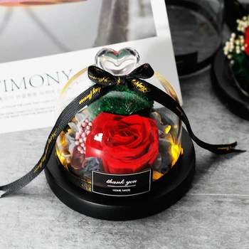 

Eternal Rose-Preserved Flower Rose Handmade Fresh Flower Rose With Beautiful Creative Heart Design Gift for Valentine's Day GifT