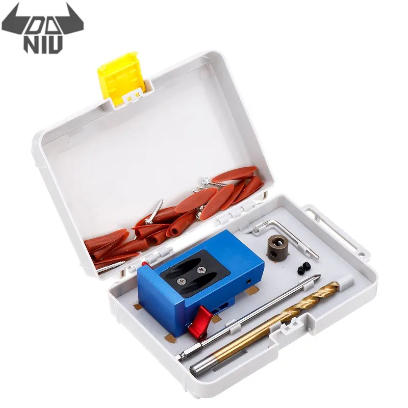 

DANIU XK-1 Pocket Hole Jig Step Drill Bit Kit Woodworking Oblique Drill Guide Set Slant Hole device Stepped Drill