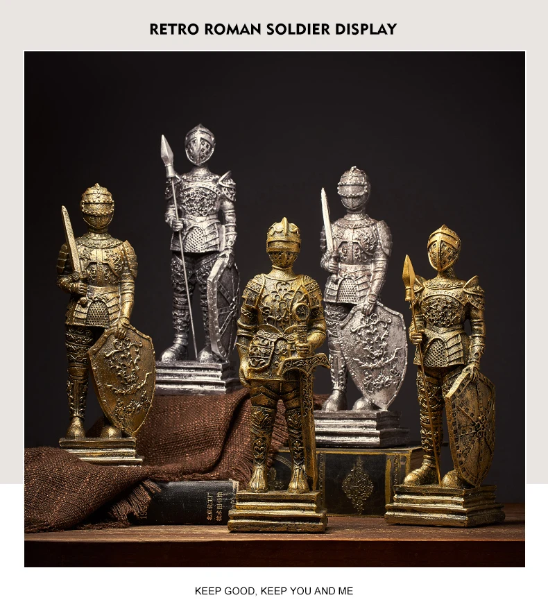 Home decorations ornaments porch rack small furnishings European style retro Roman soldiers 17 02
