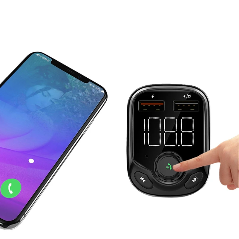 C20 беспроводной автомобильный Bluetooth fm-передатчик двойной Usb зарядное устройство Aux вход Tf карта Беспроводное зарядное устройство для samsung Note 9