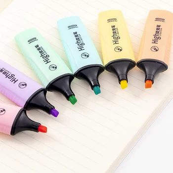 

6 Pcs Macaroon Color Candy Color Highlighters Promotional Art Markers Fluorescent Copic Pen Stationery School Supplies Stabilo