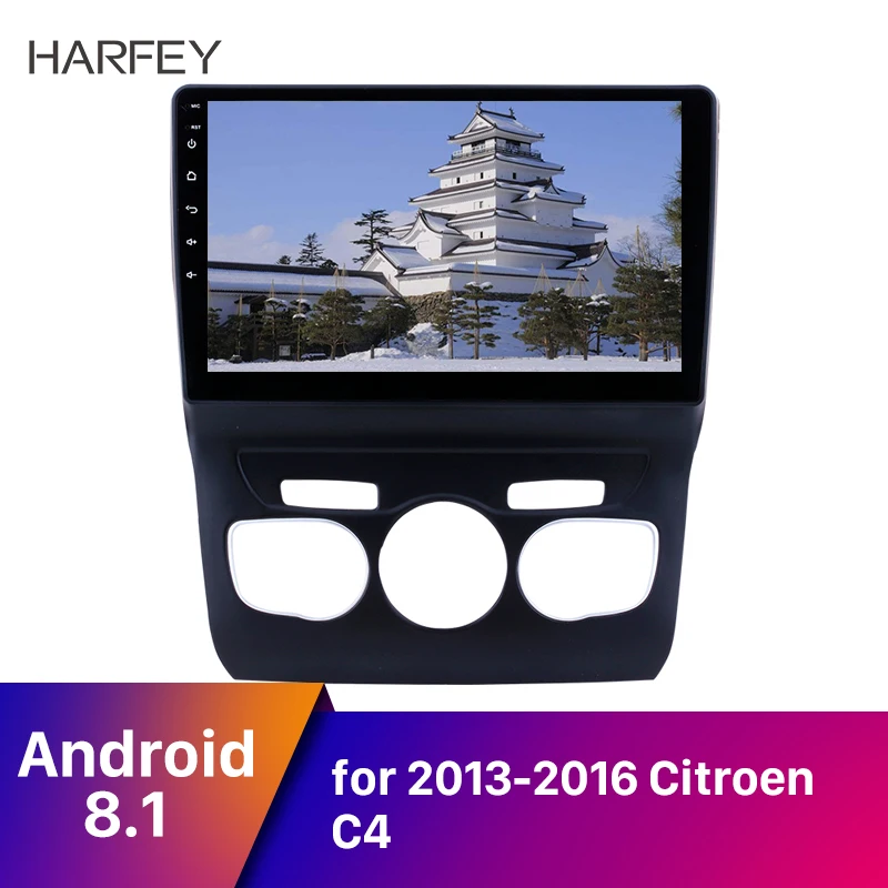

Harfey 10.1" Car Multimedia Player Android 8.1 GPS Navi Radio Unit for 2013-2016 Citroen C4 SWC Support Bluetooth Backup Camera
