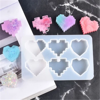 

Silicone Irregular Heart Cake Baking Pan Epoxy Resin Heart Mirror Aromatherapy Mold Easy Release Jewelry Pendant Mold Home Decor