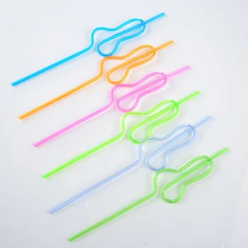 

1000pcs/set Plastic Distorted Gourd Shaped Drinking Straw for Kids Bar Party Decoration Art Drinking Straws Candy Color Reusable
