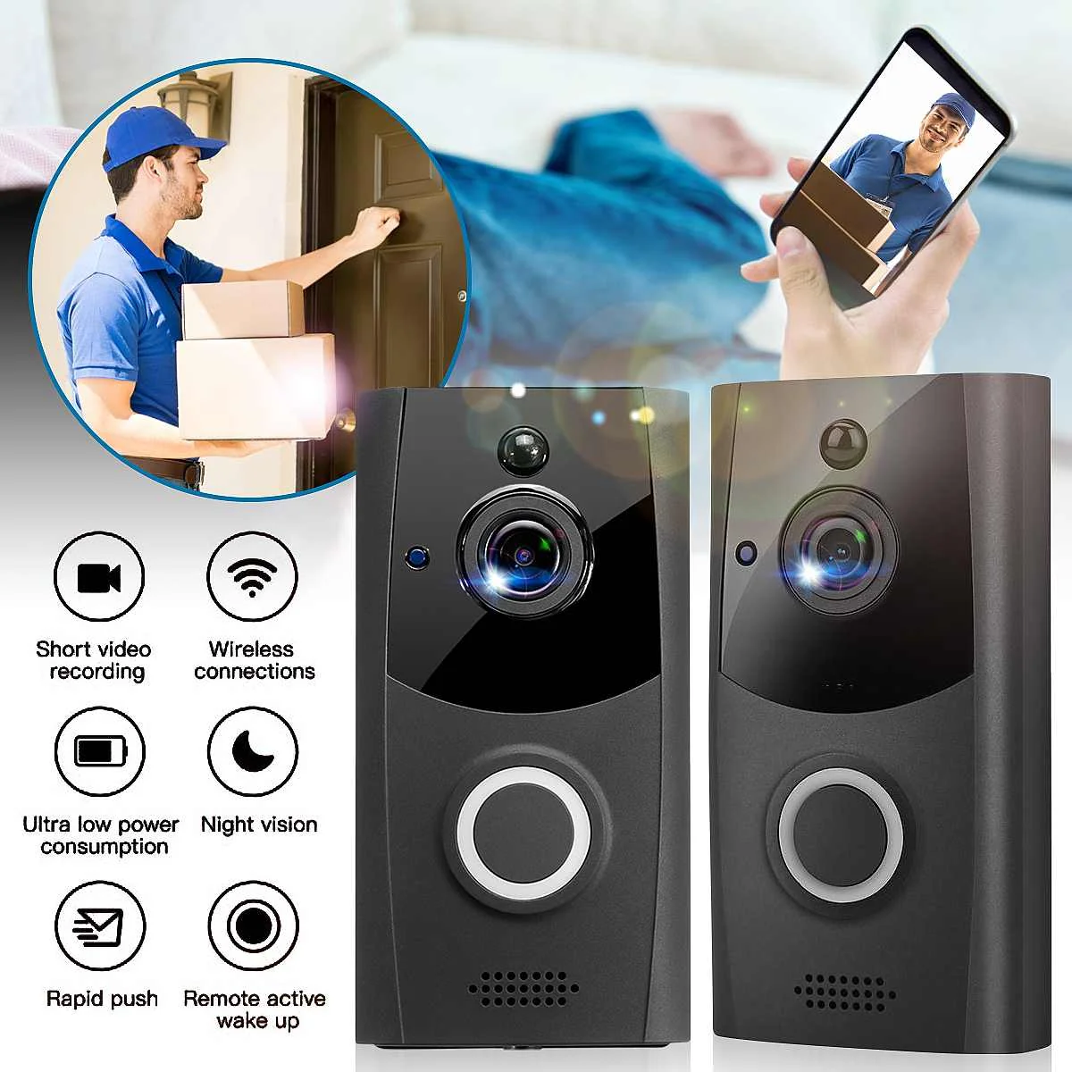 

Smart IP Video Intercom WI-FI Video Door Phone Door Bell WIFI Doorbell Camera For Apartments IR Alarm Wireless Security Camera